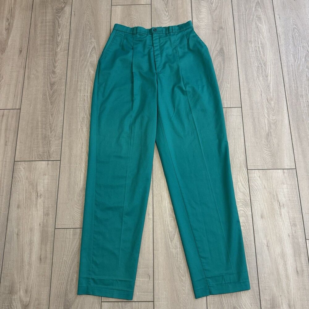 Vintage Levi's Sportswear Women's Size 12 Green High-Waisted Pleated Trousers